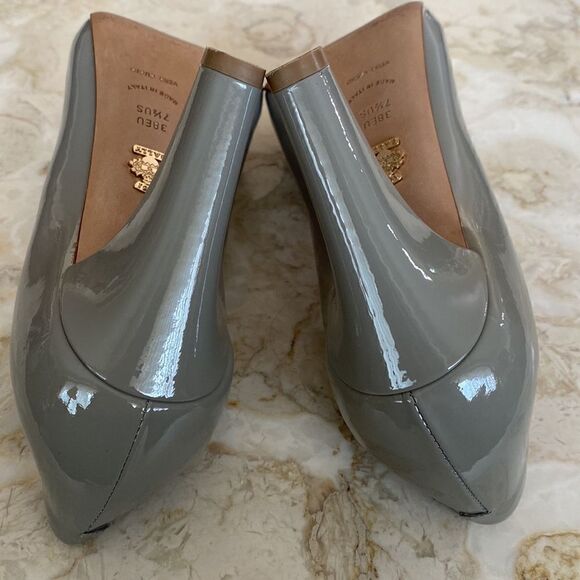 Bally Grey Patent Leather Classic Pumps Made in Italy - Picture 12 of 15